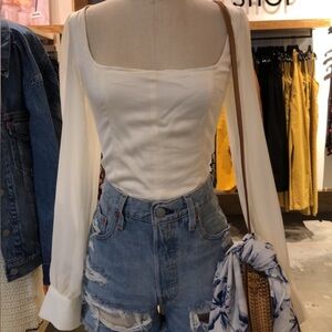 UO sheer sleeve peasent top